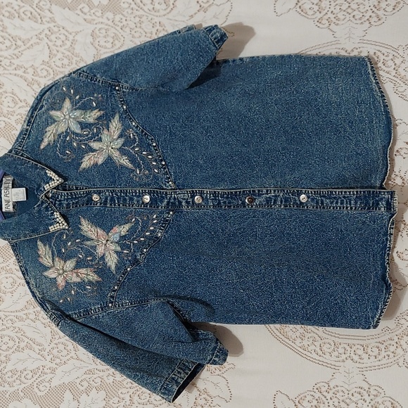 Jane Ashley Tops - 🟢 Jane Ashley Vintage Acid wash short sleeve shirt large (Inv075)